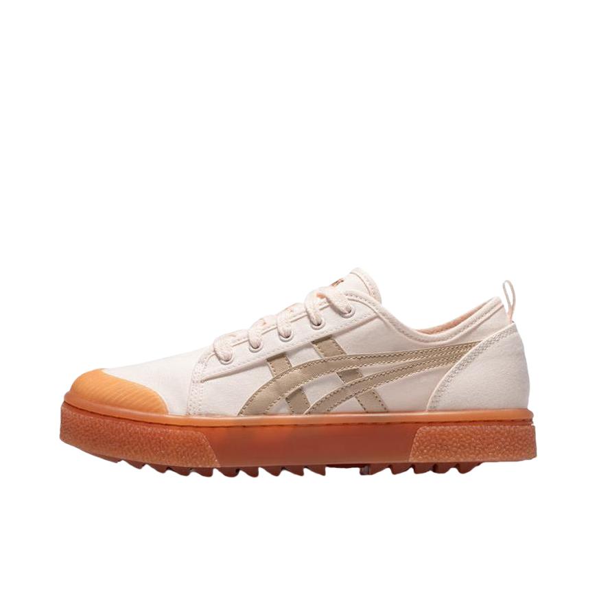 推荐商品：Asics/亚瑟士 Court Trail 复古百搭 耐磨防滑 休闲透气 时尚 厚底 运动 情侣 合成革圆头 帆布鞋 淡粉色/卡其色