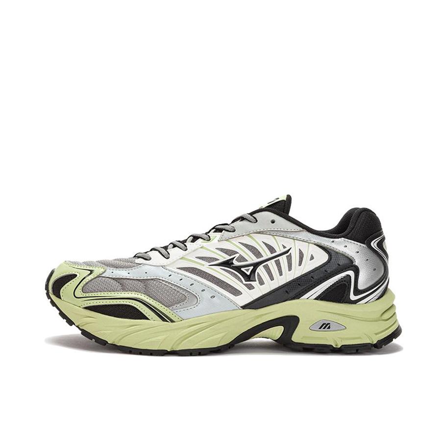推荐商品：Mizuno/美津浓 FIYI 2K 缓震耐磨 网面透气 防滑 复古 织物 运动休闲鞋 中灰/浅绿/白色