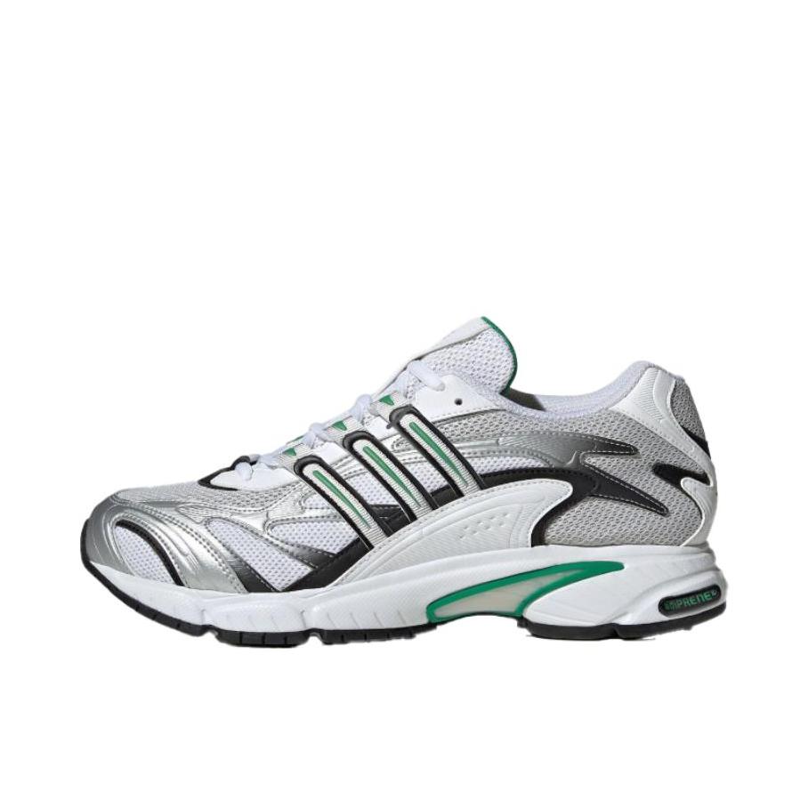 推荐商品：adidas Temper Run 2.0 运动休闲鞋 防滑耐磨网面透气减震轻质千禧风 白色/绿色/黑色