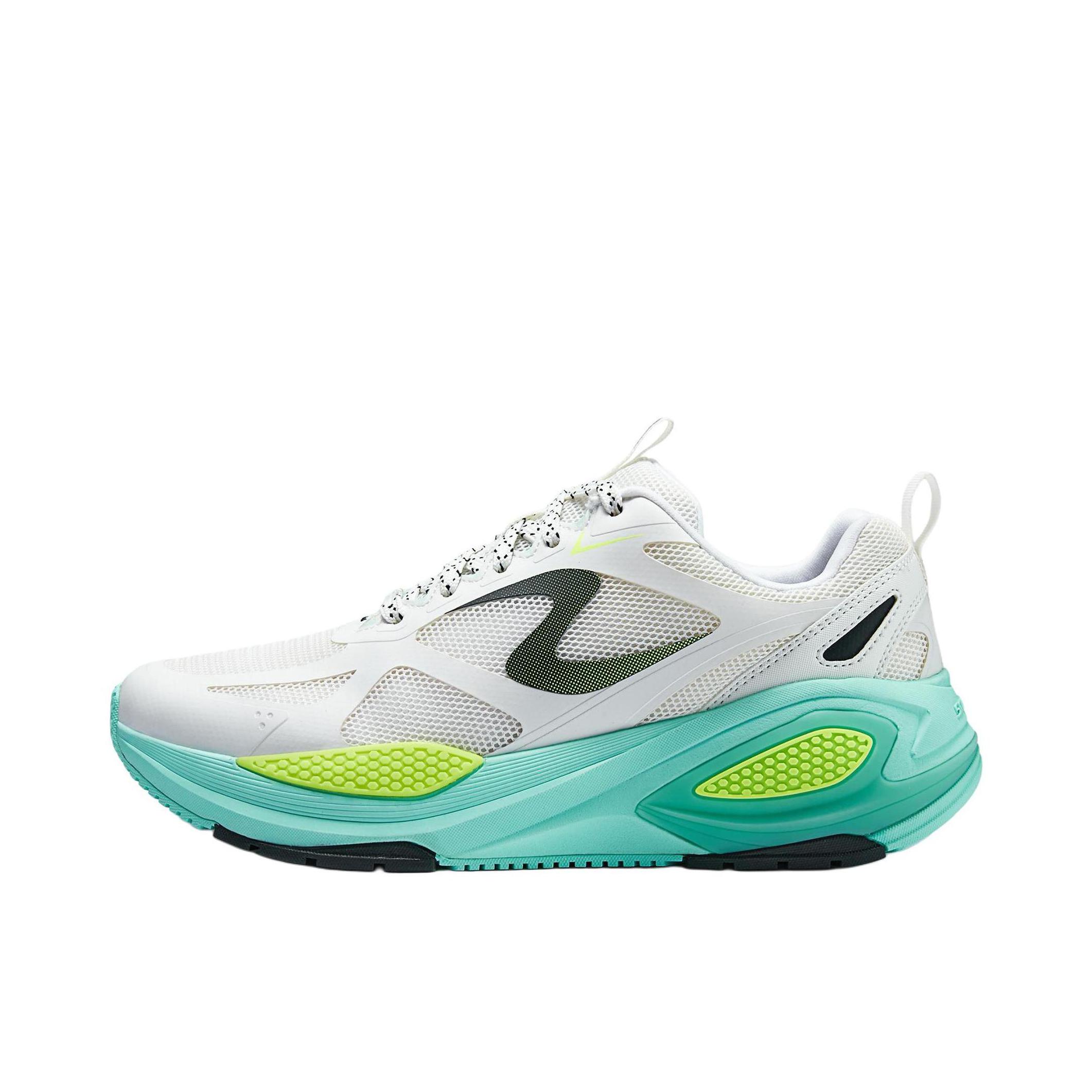 推荐商品：Skechers/斯凯奇 缓震耐磨 轻质回弹 吸震 橡胶底 网布透气 运动休闲鞋 232735 白色/浅绿色