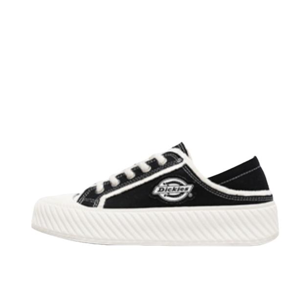 推荐商品：Dickies 耐磨增高 高能感 包头平底 一鞋两穿 外穿 饼干鞋 帆布鞋241W50LXS26B 女款/黑色/白色