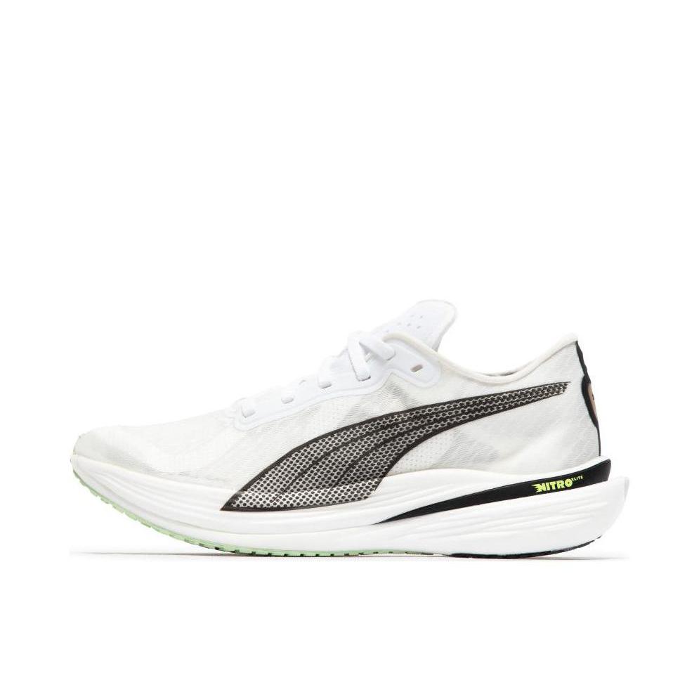推荐商品：Puma/彪马 Deviate Nitro Elite 2 碳板 网布 缓震轻便 防滑耐磨 舒适透气 织物 休闲百搭 跑鞋 女款/白色/绿色