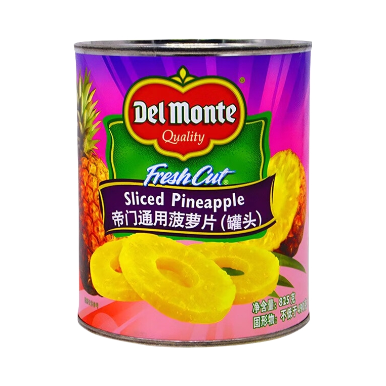 推荐商品：DelMonte 帝门通用菠萝片（罐头） 罐装