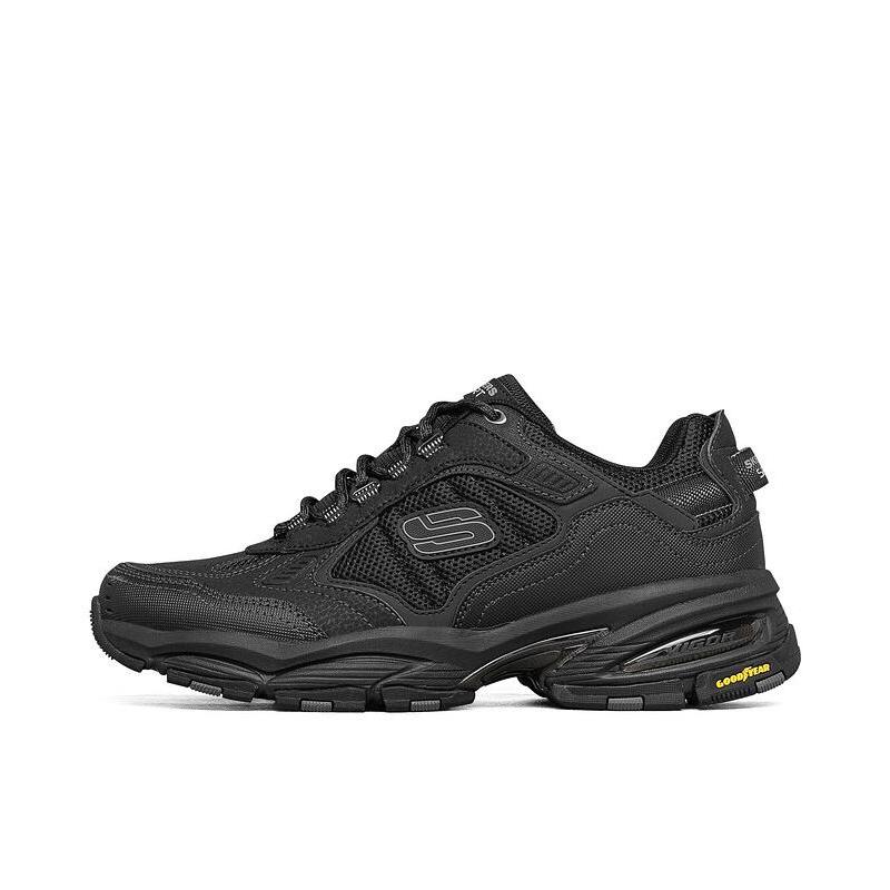 推荐商品：Skechers/斯凯奇  Vigor 3  老爹鞋 户外鞋  轻便减震透气耐磨厚底增高绑带拼接运动复古  黑色
