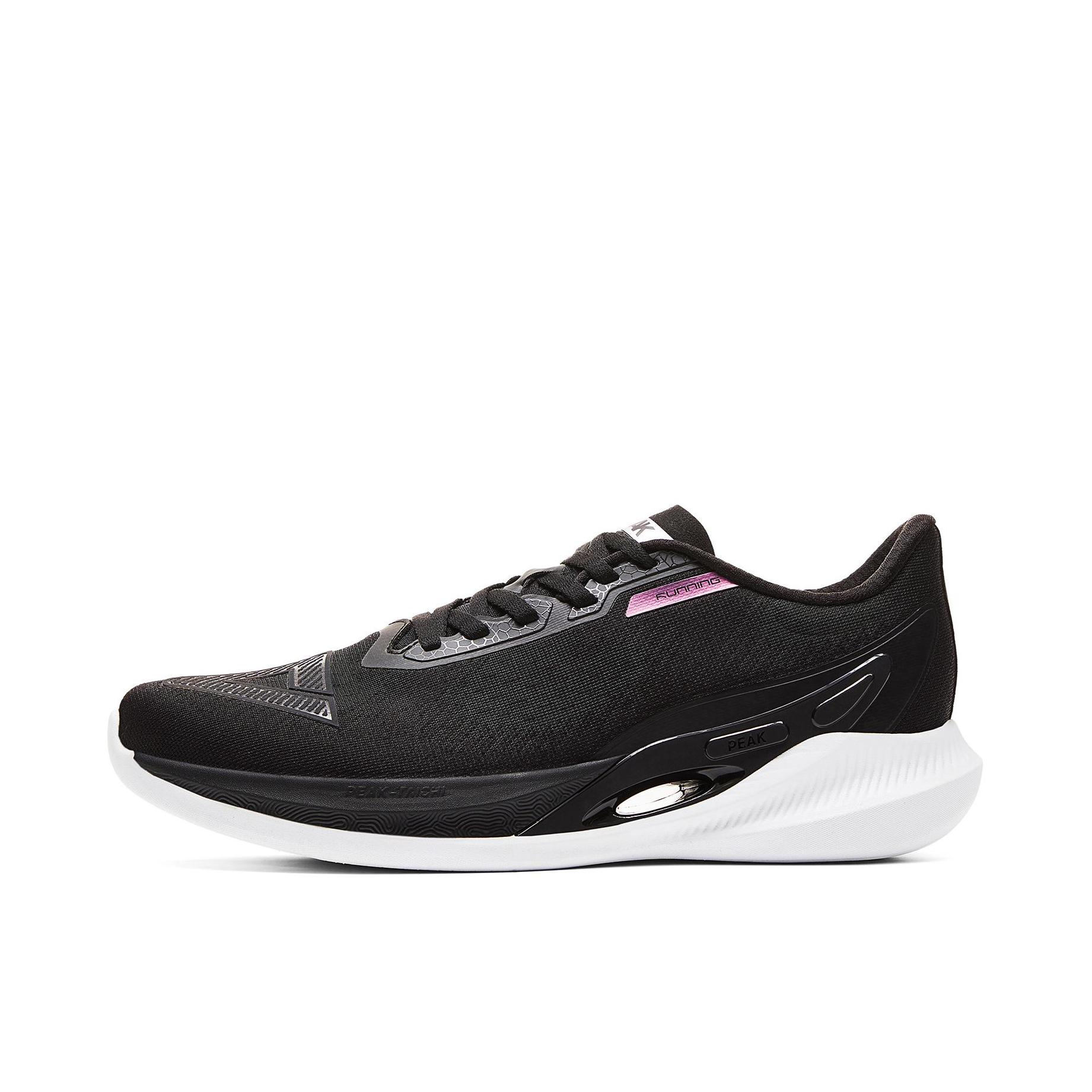 推荐商品：匹克 态极飞羽005 网面透气 缓震回弹 稳定抓地力 轻质运动 支撑 跑鞋 黑色/大白