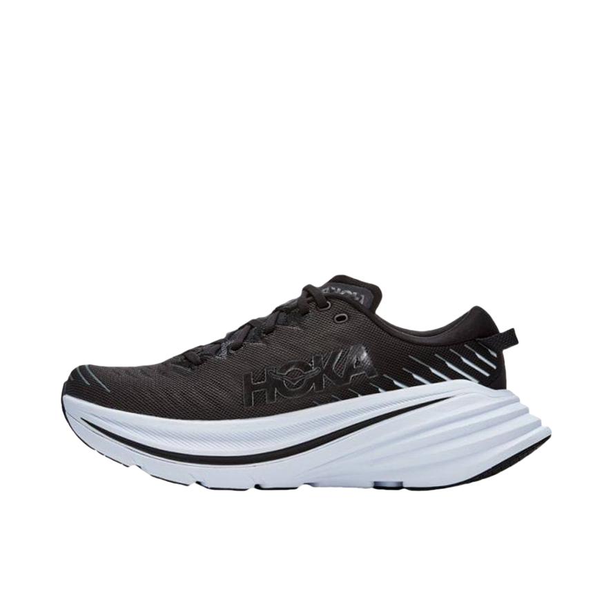 推荐商品：HOKA ONE ONE Bondi X 减震回弹 防滑耐磨 舒适透气 百搭 碳板 潮流时尚 织物 跑鞋 黑白