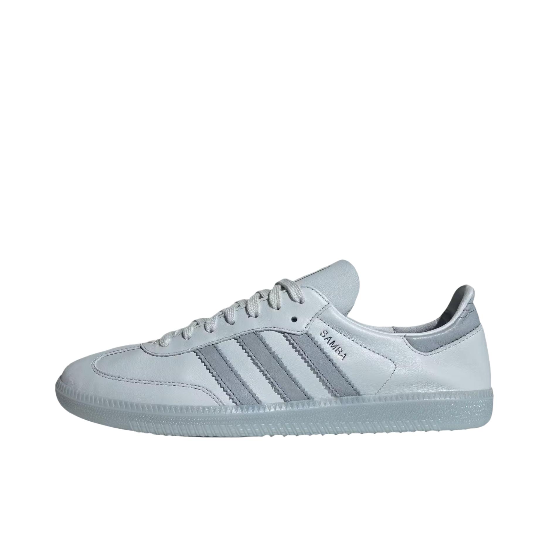 推荐商品：adidas Originals Samba OG T头鞋 板鞋 经典复古舒适百搭耐磨合成革圆头薄底贴合 银色/灰色