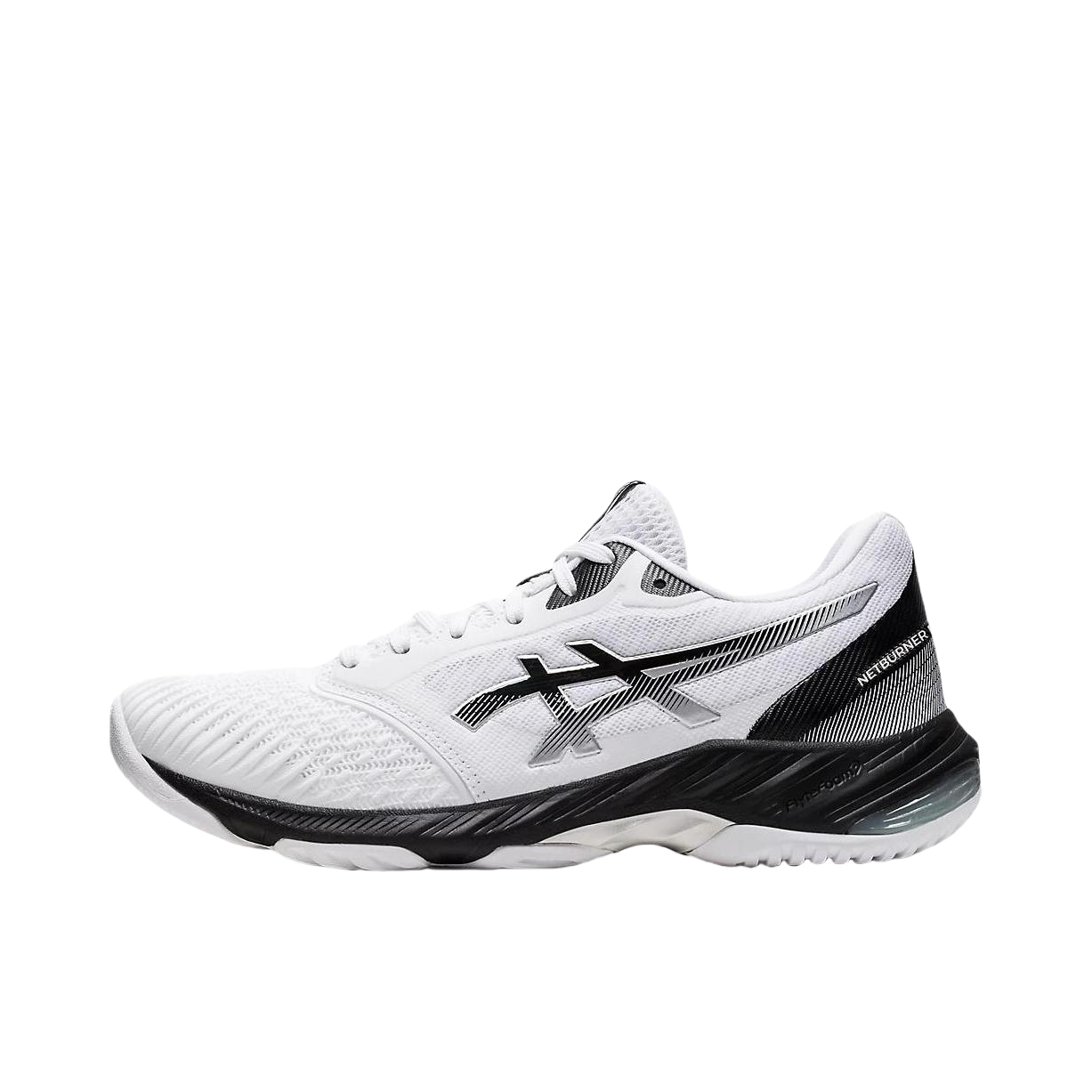 推荐商品：Asics/亚瑟士 Netburner Ballistic FF 3 缓震轻便 防滑耐磨 轻量回弹 透气 防水 织物 支撑 圆头 排球鞋 白色/银色/黑色
