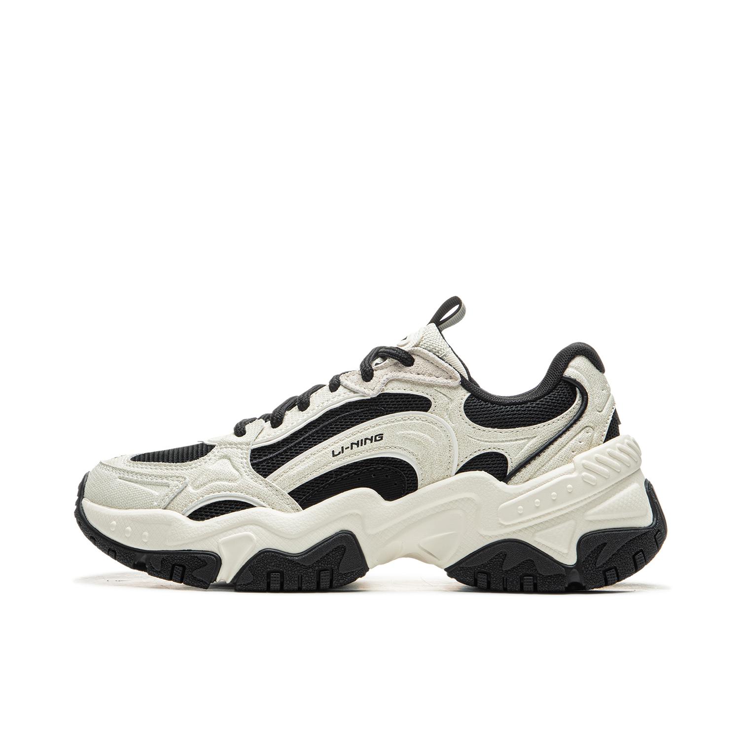 推荐商品：李宁 红糖V2 减震回弹 低帮 耐磨平底 网面透气 增高 百搭复古 运动休闲鞋 女款/黑色/白色