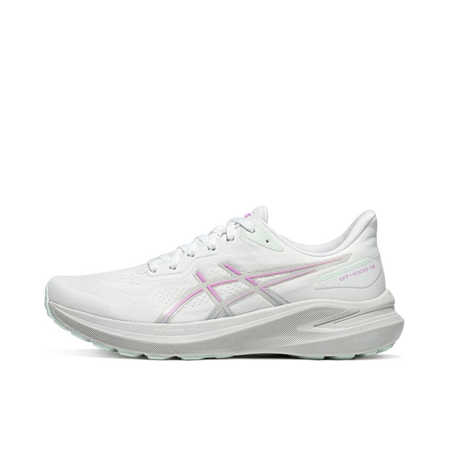 推荐商品：Asics/亚瑟士 GT-1000 13 跑鞋 舒适防滑耐磨透气缓震支撑轻量轻便回弹短跑 女款/白色