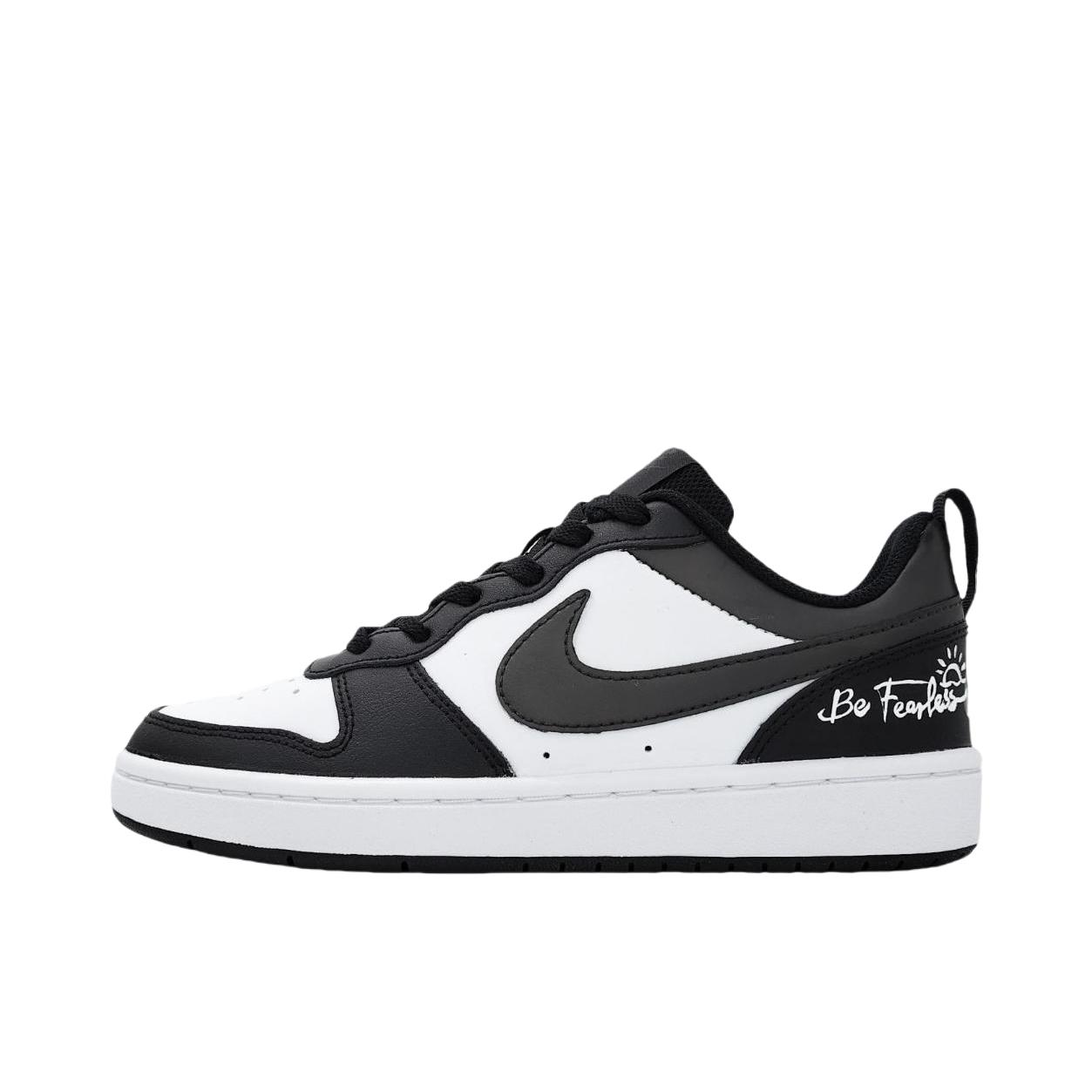 推荐商品：【定制球鞋】 Nike Court Borough 板鞋 防滑防水轻便减震手绘减龄做旧甜酷高街合成革甜妹包裹性复古婚鞋增高小白鞋薄底秋冬脏脏鞋 GS/功夫熊猫