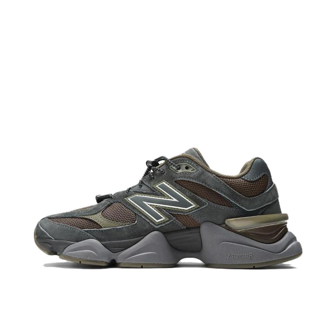 推荐商品：New Balance 9060 跑鞋 绒面革舒适减震网面透气防滑耐磨拼接复古增高圆头贴合耐穿 黑色/深绿色