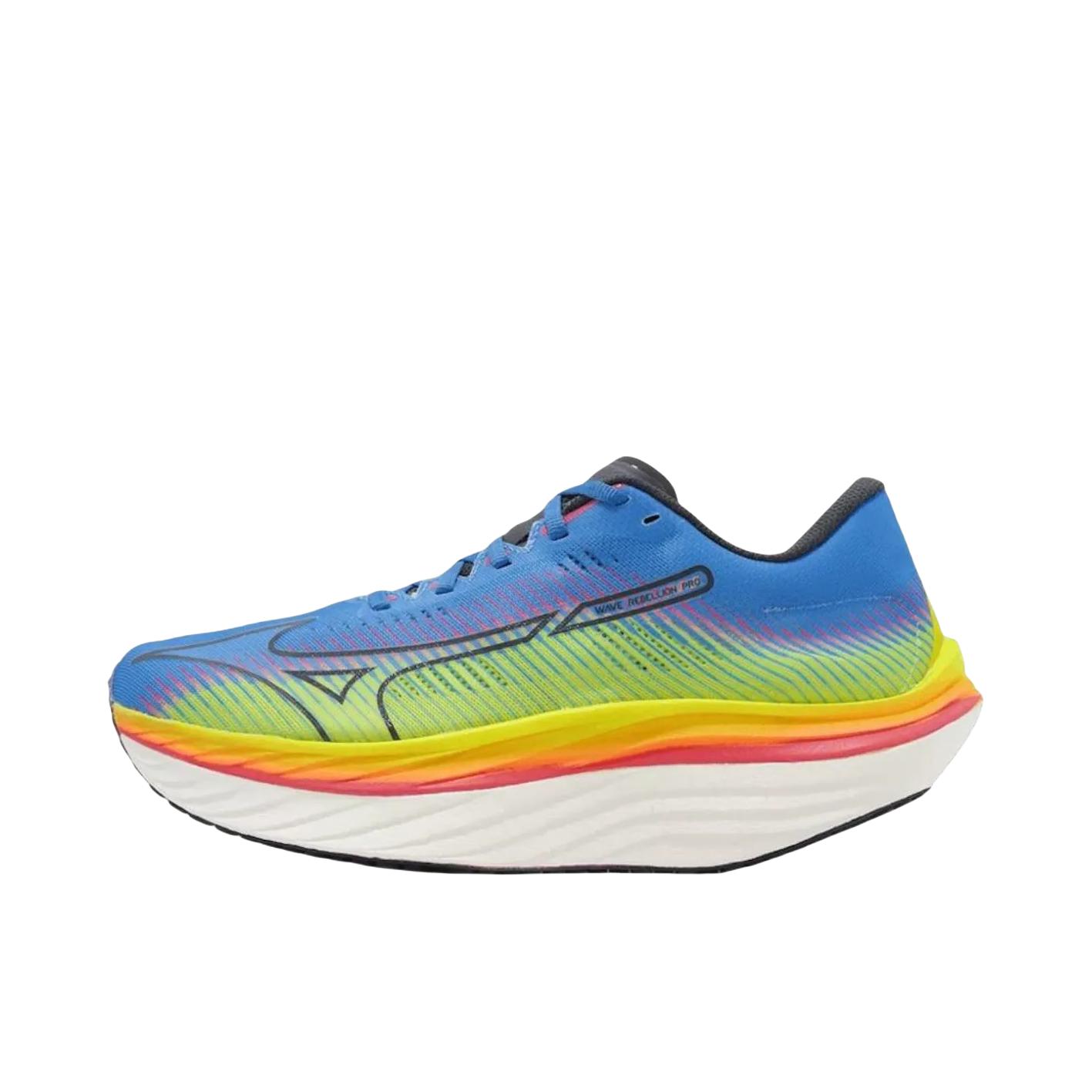 推荐商品：Mizuno/美津浓  Wave Rebellion Pro  竞速碳板 缓震轻便 支撑 马拉松 织物  跑鞋 蓝色/绿色/白色