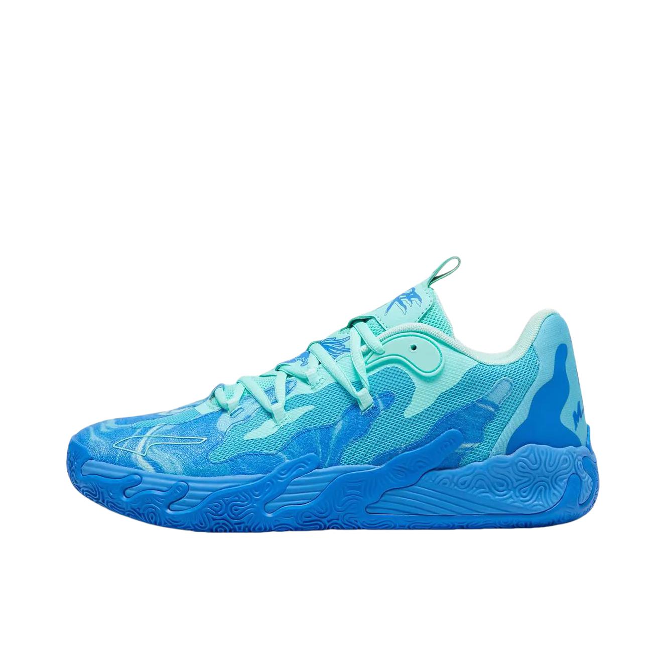 推荐商品：Puma/彪马 MB.03 拉梅洛鲍尔3代 NITRO 中底 缓震 防滑耐磨 圆头 时尚百搭 篮球鞋 深蓝色