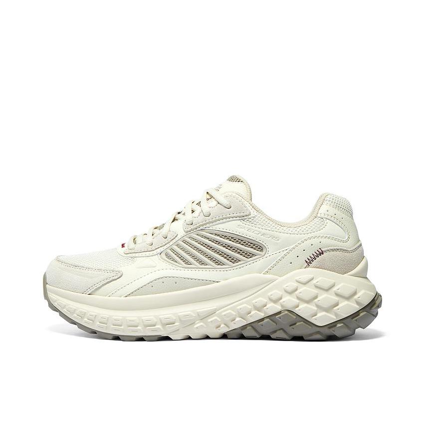 推荐商品：Skechers/斯凯奇  Monster  怪兽鞋  增高鞋 老爹鞋  耐磨缓震软底轻质拼接回弹翻毛皮  米白
