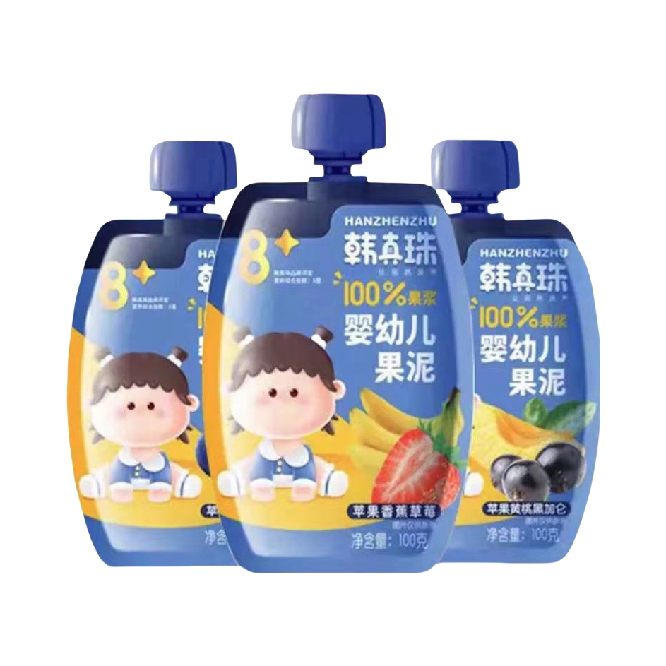 推荐商品：韩真珠 婴幼儿果泥多种营养口味袋装果泥
