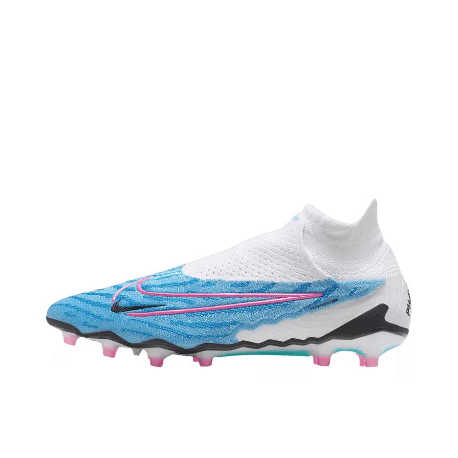推荐商品：Nike Phantom GX Elite DF AG 顶级 胶质短钉 人造草地 耐磨防滑 足球鞋 蓝色/白色/粉色