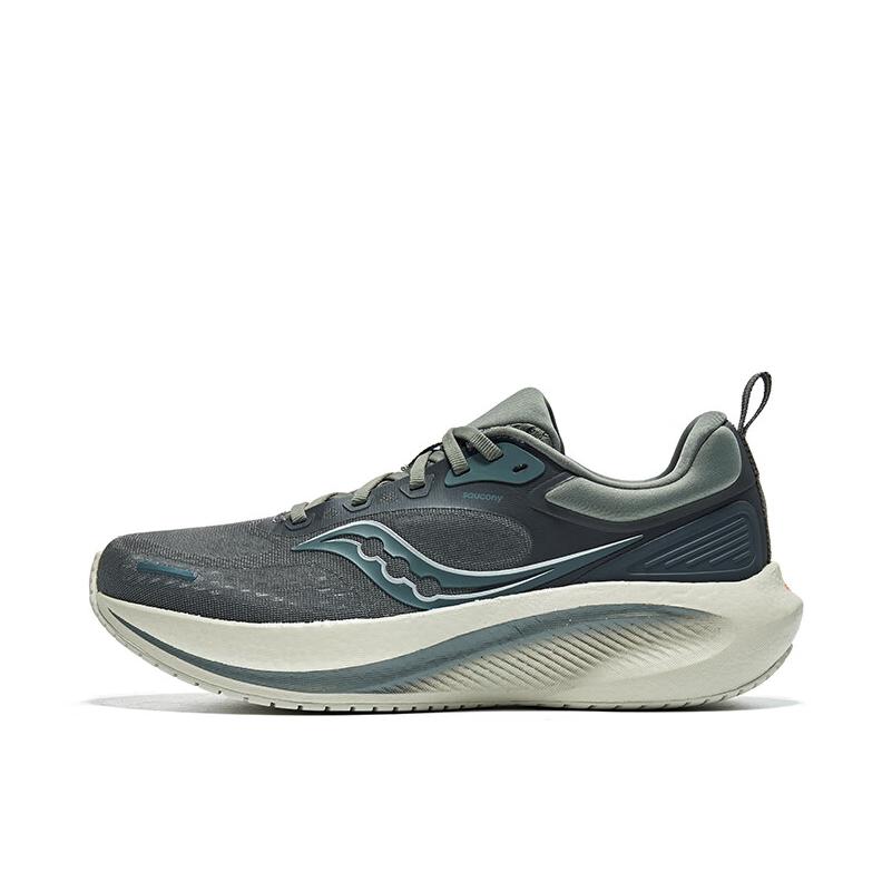 推荐商品：Saucony/索康尼 Surge 澎湃 3 舒适轻便 网布透气 缓震回弹 防滑耐磨 包裹性 支撑 织物 防水 慢跑 跑鞋 绿色/灰色