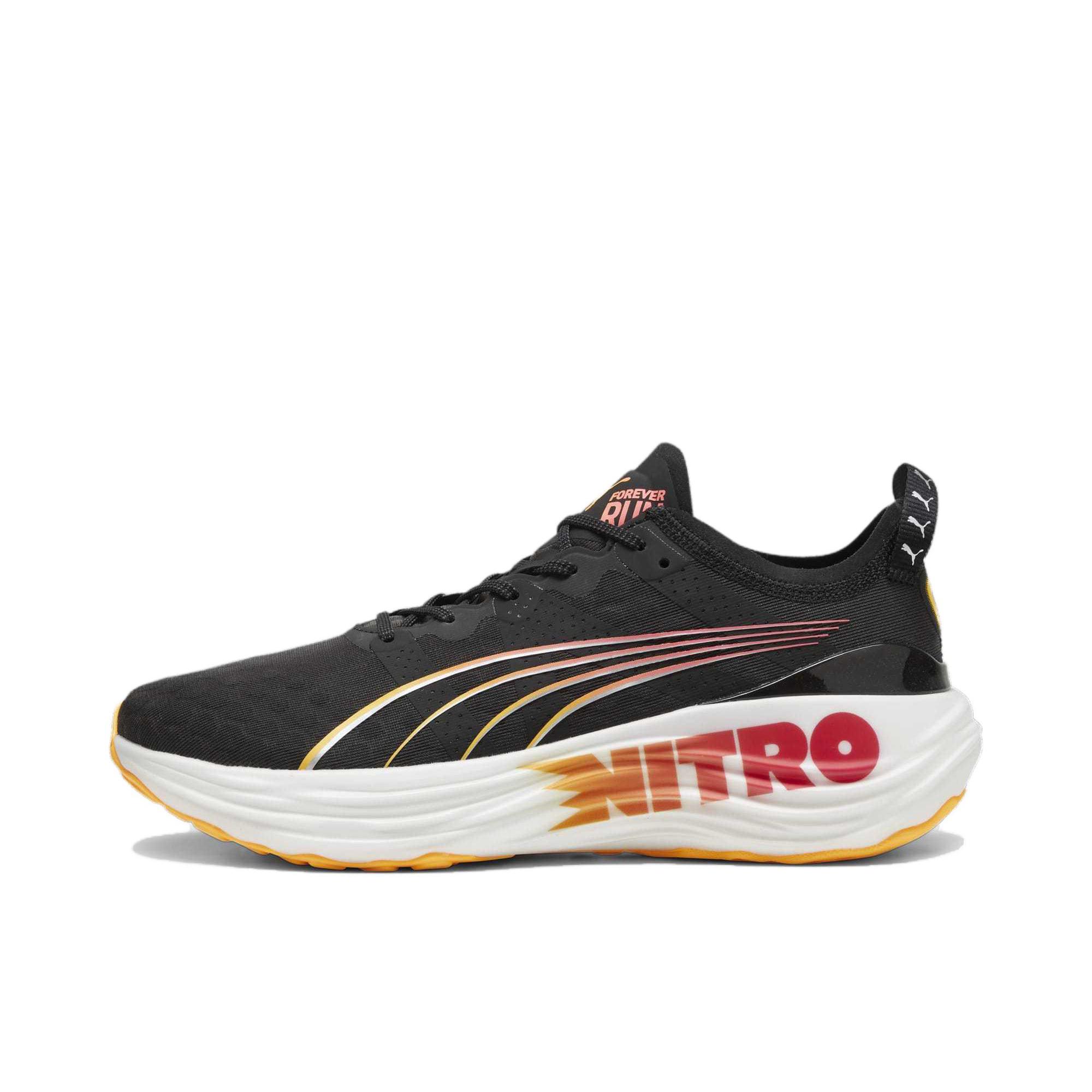 推荐商品：Puma/彪马 ForeverRUN Nitro 氮气科技 低帮 网眼透气 缓震 防滑耐磨 跑鞋 黑色/白色/橙色