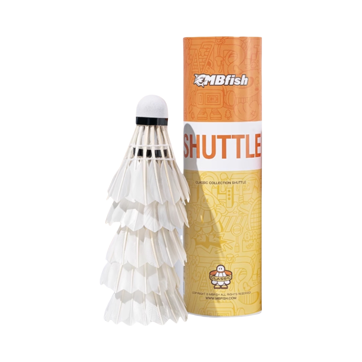 推荐商品：MBFISH 飞羽一号 耐打 训练 室内外 练习 羽毛球 mbfy666