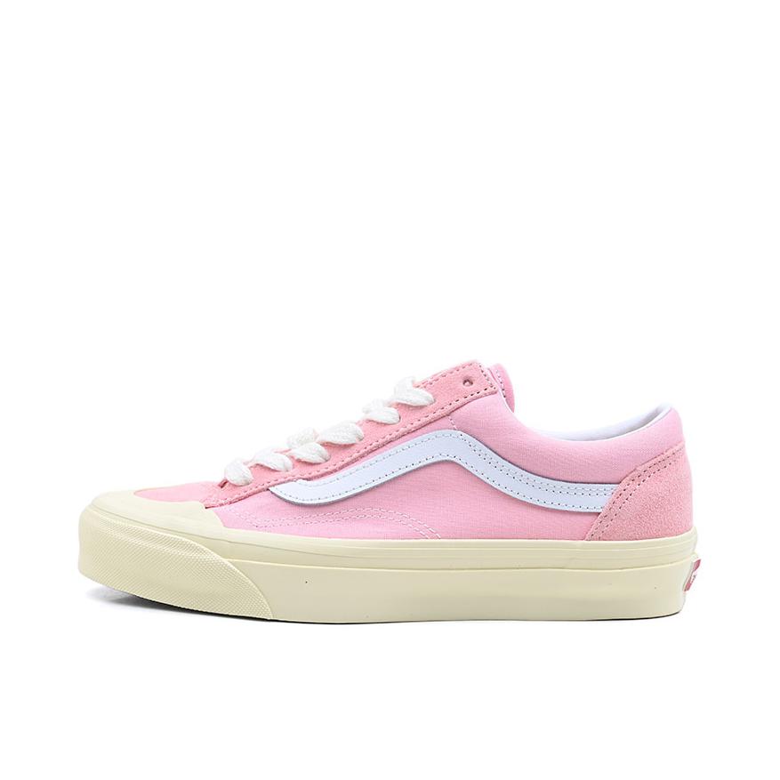 推荐商品：Vans/范斯 Old Skool 滑板鞋 板鞋 轻便防滑复古舒适经典 粉色/白色/米色