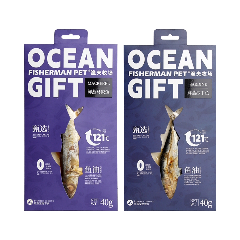 推荐商品：FISHERMANPET/渔夫牧场 鲜蒸沙丁鱼马鲛鱼猫咪狗狗幼猫零食训练奖励40g