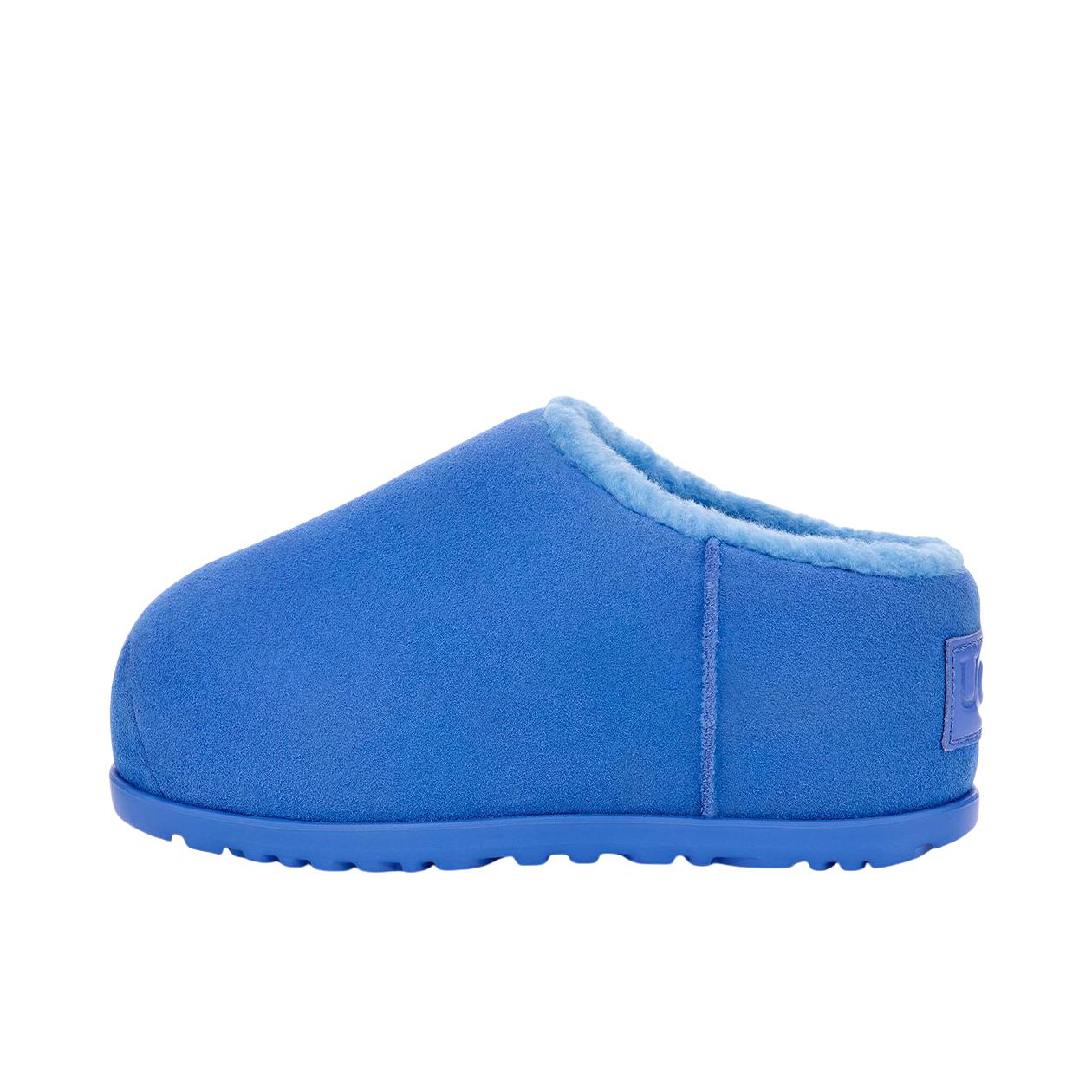 推荐商品：UGG Pumped slide 经典胖头 防滑耐磨 牛剖层革 圆头 套脚 时尚百搭 运动休闲鞋 1158215 蓝色