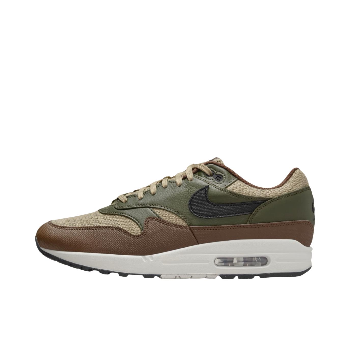 推荐商品：Nike Air Max 1 跑鞋 气垫缓震透气轻便复古运动舒适百搭潮流耐磨低帮训练防滑冬季支撑马拉松防水抓地圆头耐穿 橄榄绿/黄色