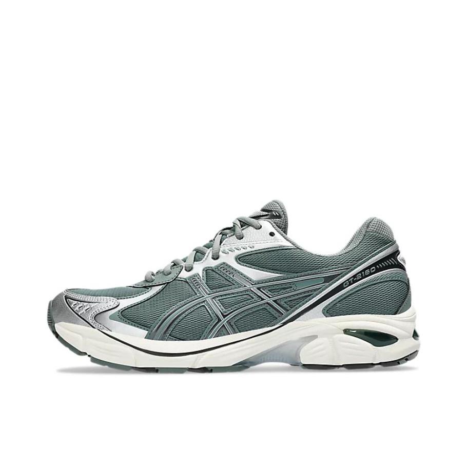 推荐商品：Asics/亚瑟士 GT-2160 跑鞋 拼接舒适缓震网面防滑耐磨复古简约百搭时尚合成革织物耐用短跑圆头支撑 灰色/绿色/银色
