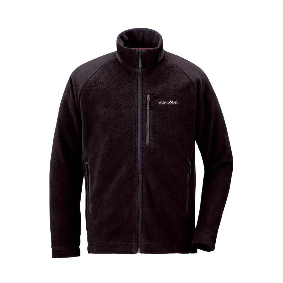 推荐商品：mont·bell 纯色保暖立领开衫长袖抓绒衣 1106584 黑