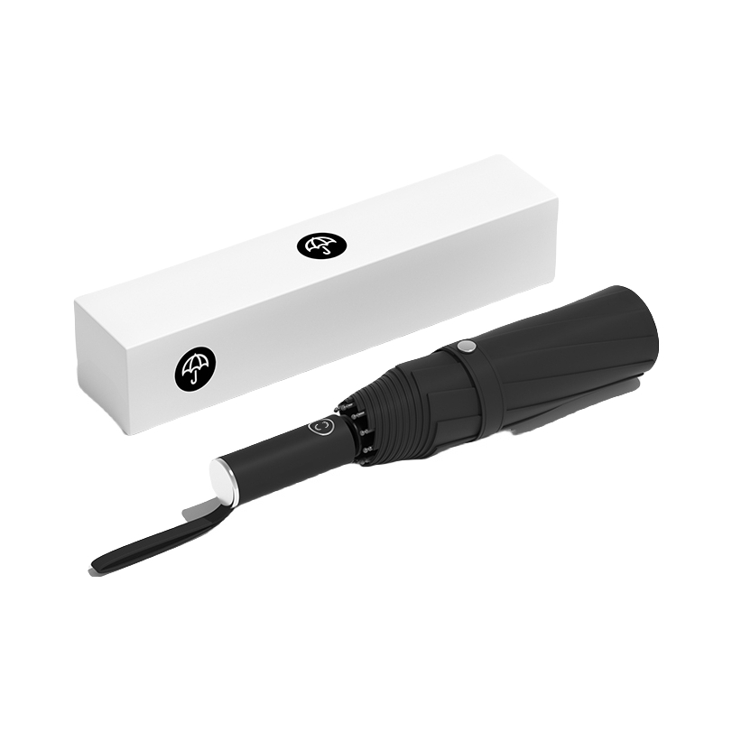 推荐商品：简宜曼 加大加厚抗风全自动 三折 黑胶+碰击布 晴雨伞 126加大