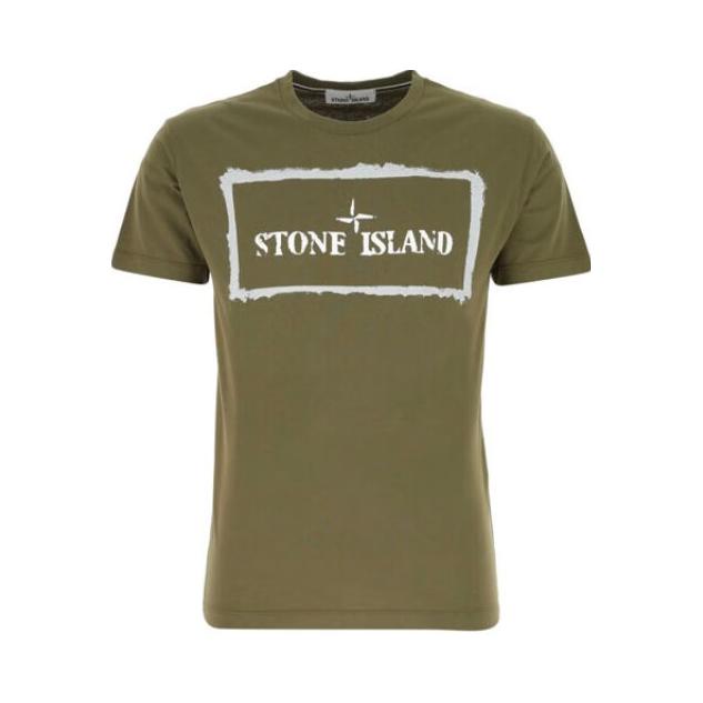 Stone Island 胸前字母印花短袖T恤 男女同款 74152NS80-V0029