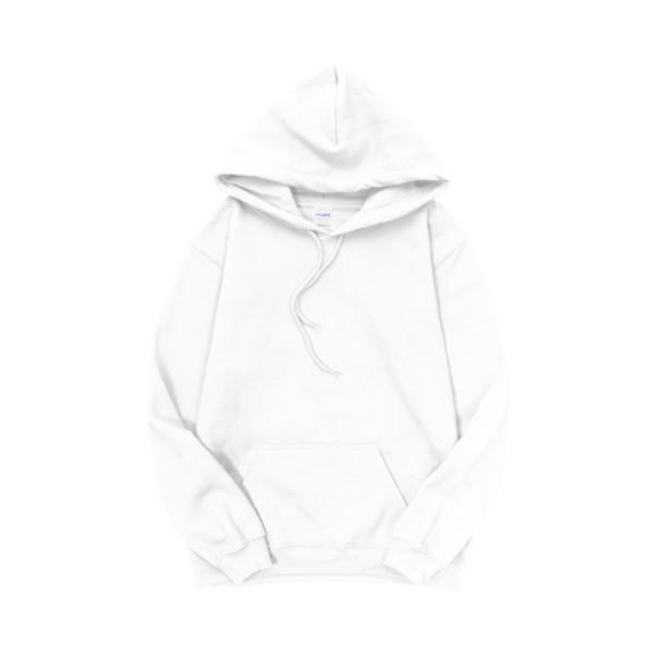 推荐商品：GILDAN/吉尔丹  加绒套头纯色抽绳连帽卫衣 男女同款 88500 白