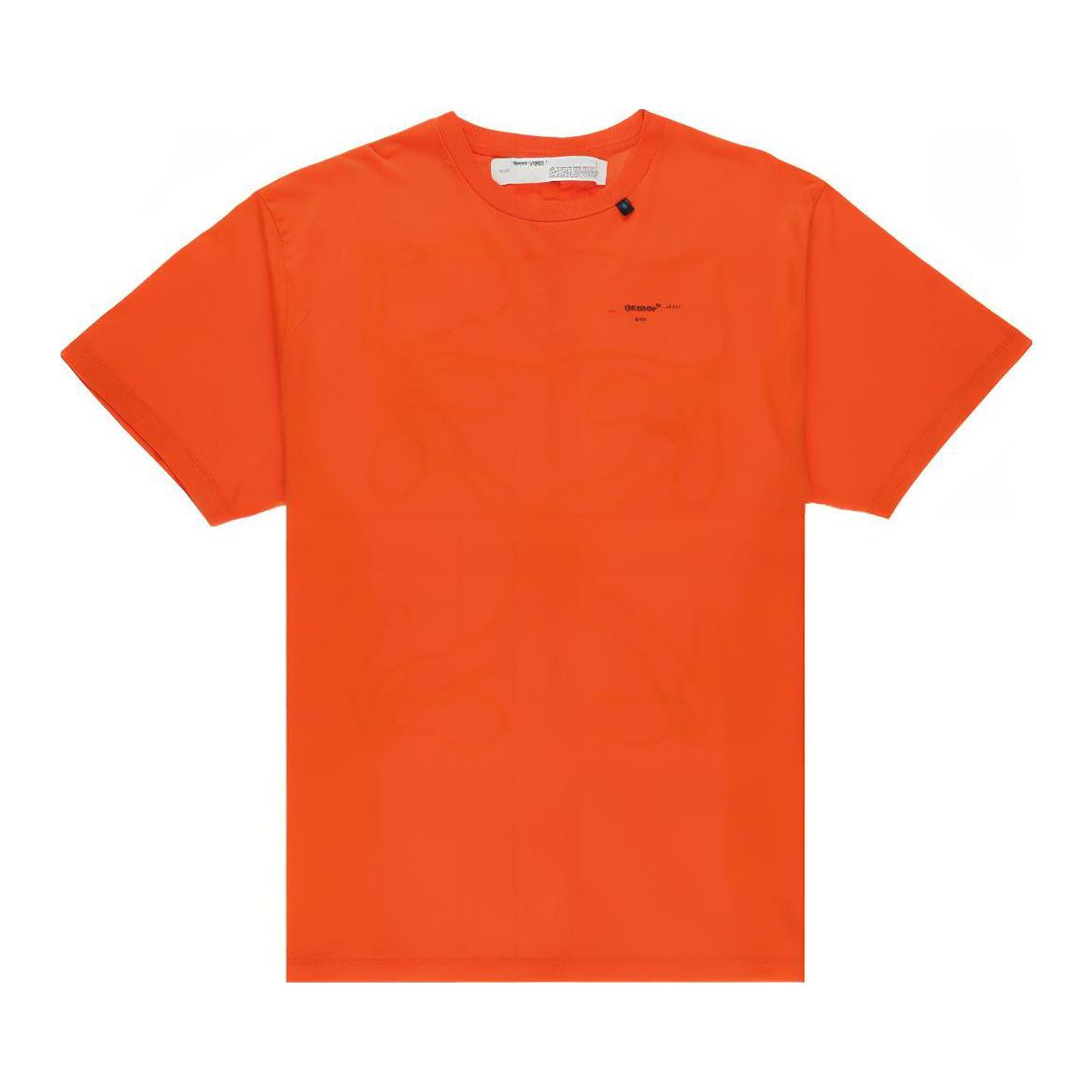 OFF-WHITE 线条箭头几何刺绣印花短袖T恤 男女同款 OMAA038F19185011