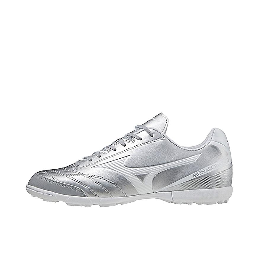 推荐商品：Mizuno/美津浓 Monarcida Neo Sala Select TF 减震耐磨 胶质 碎钉 足球鞋 银色