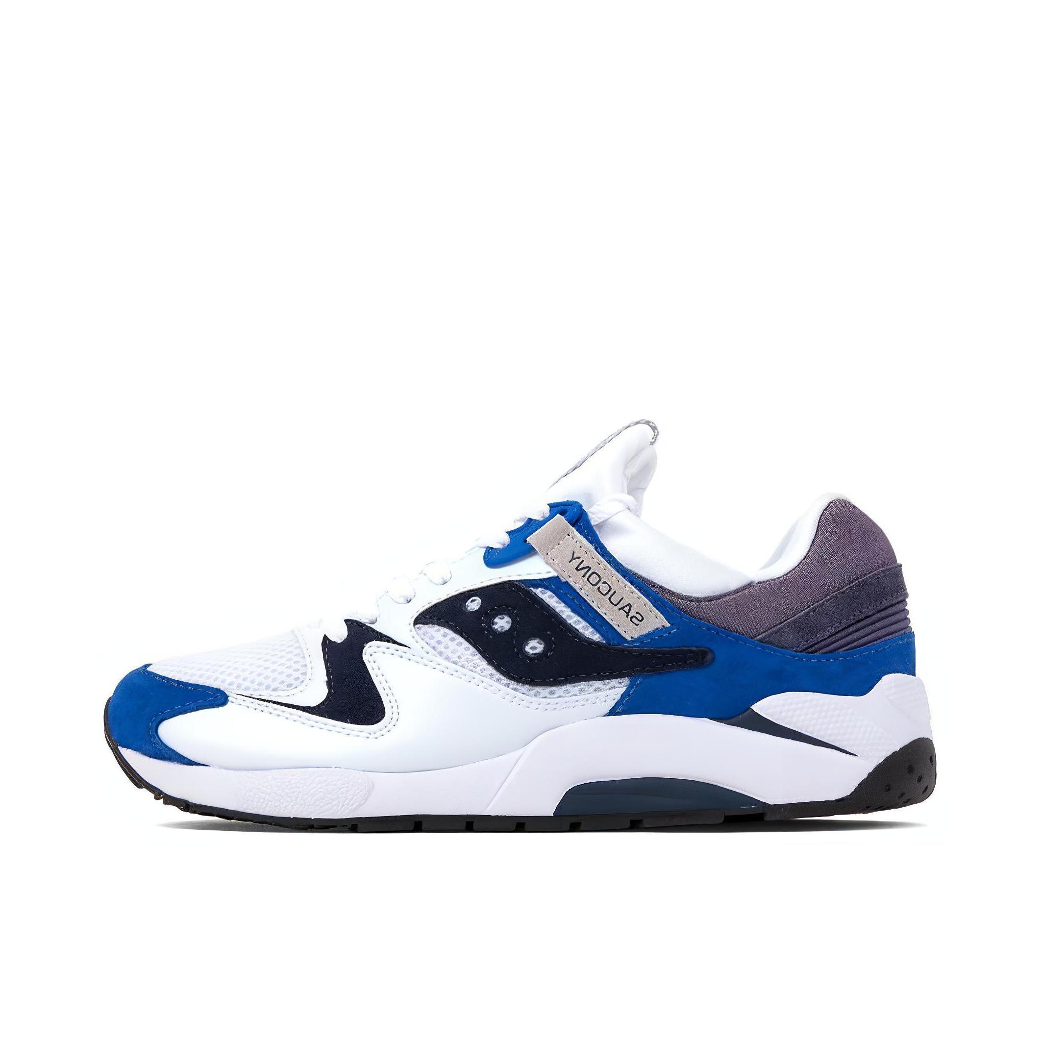 推荐商品：Saucony/索康尼 Grid 9000 跑鞋 防滑耐磨舒适百搭透气支撑轻便 White/Blue 白蓝