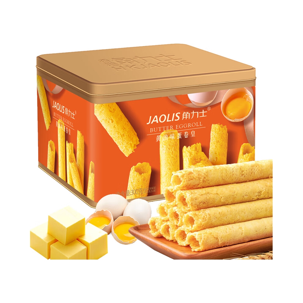 推荐商品：Jaolis/角力士 港式蛋卷皇 300g 盒装 黄油味