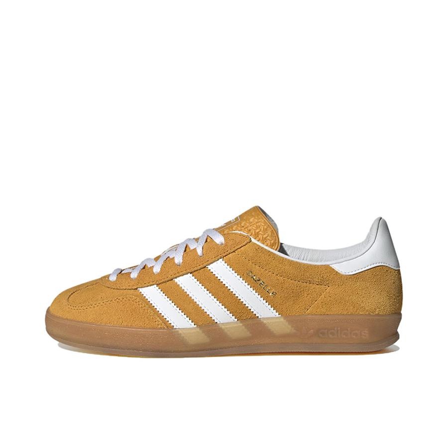 adidas Originals Gazelle Indoor T头鞋 德训鞋 板鞋 舒适缓震防滑耐磨绒面革 黄色/白色
