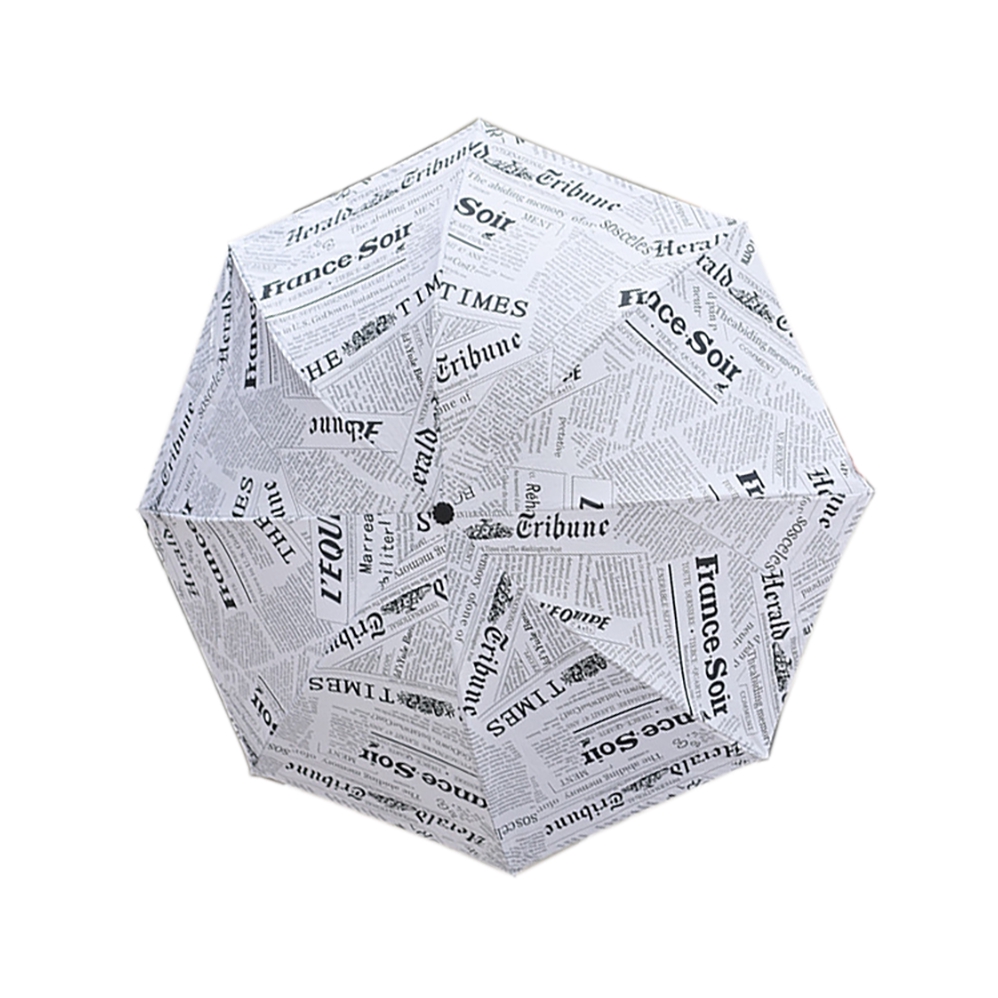 推荐商品：ZHIYILIANGPIN/至译良品 折叠报纸系列 三折伞 碰击布 晴雨伞 baiyue-116