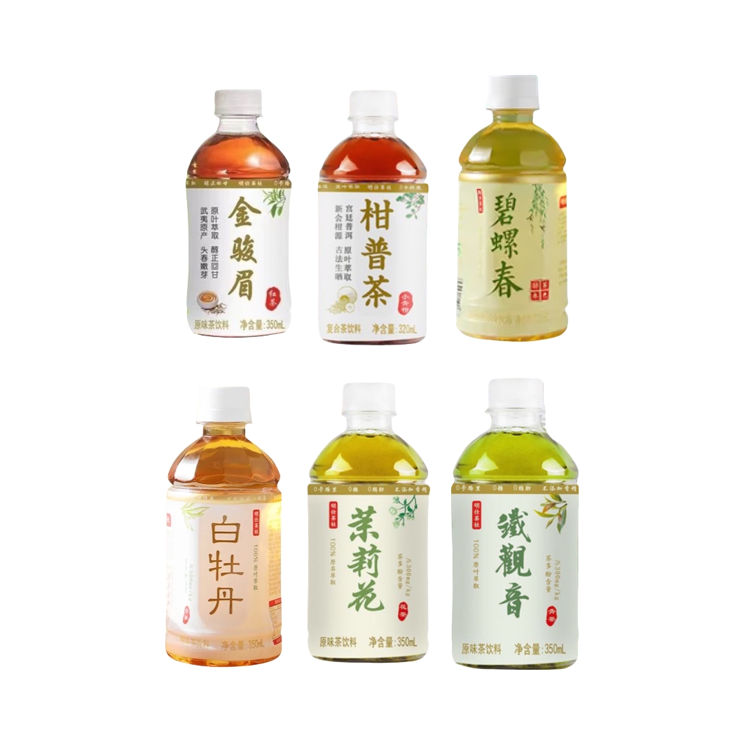 推荐商品：明仕茶社 无糖茶饮料 350ml/瓶 多口味组合