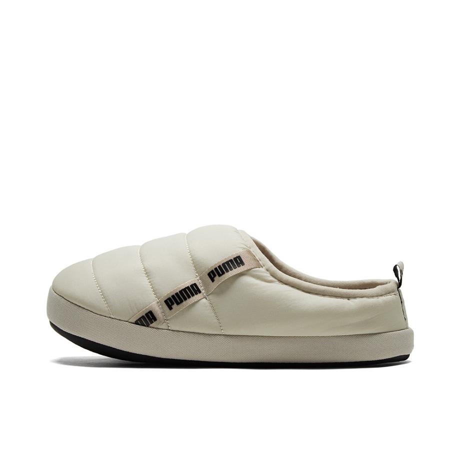 推荐商品：Puma/彪马 Scuff 面包鞋 一脚蹬休闲百搭防滑耐磨复古运动软底 加绒保暖 冬季拖鞋 白色