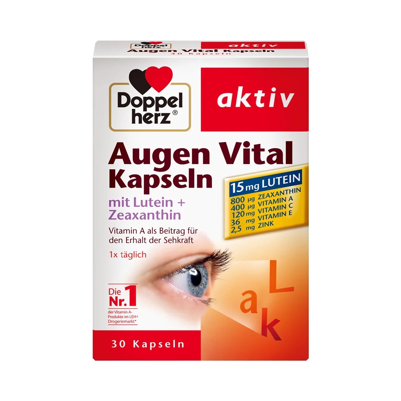 推荐商品：Doppelherz/双心 多维版 叶黄素胶囊 盒装 缓解干涩护黄斑