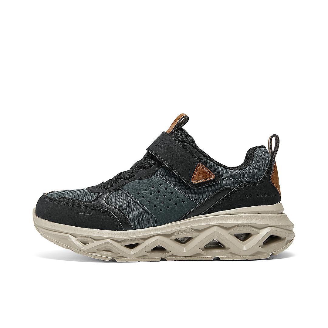 推荐商品：Skechers/斯凯奇 STREET BOYS 复古 柔软 搭扣 低帮 运动鞋儿童 大童/黑色/炭灰色