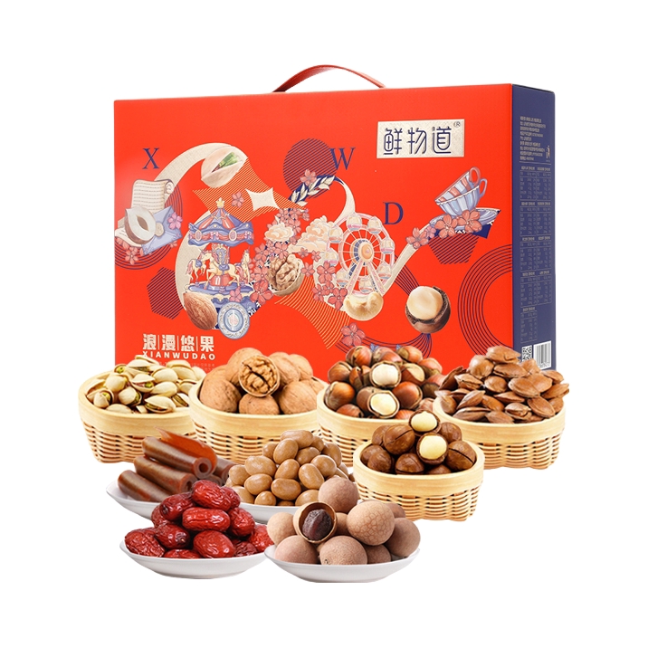 推荐商品：鲜物道 浪漫悠果 坚果 礼盒