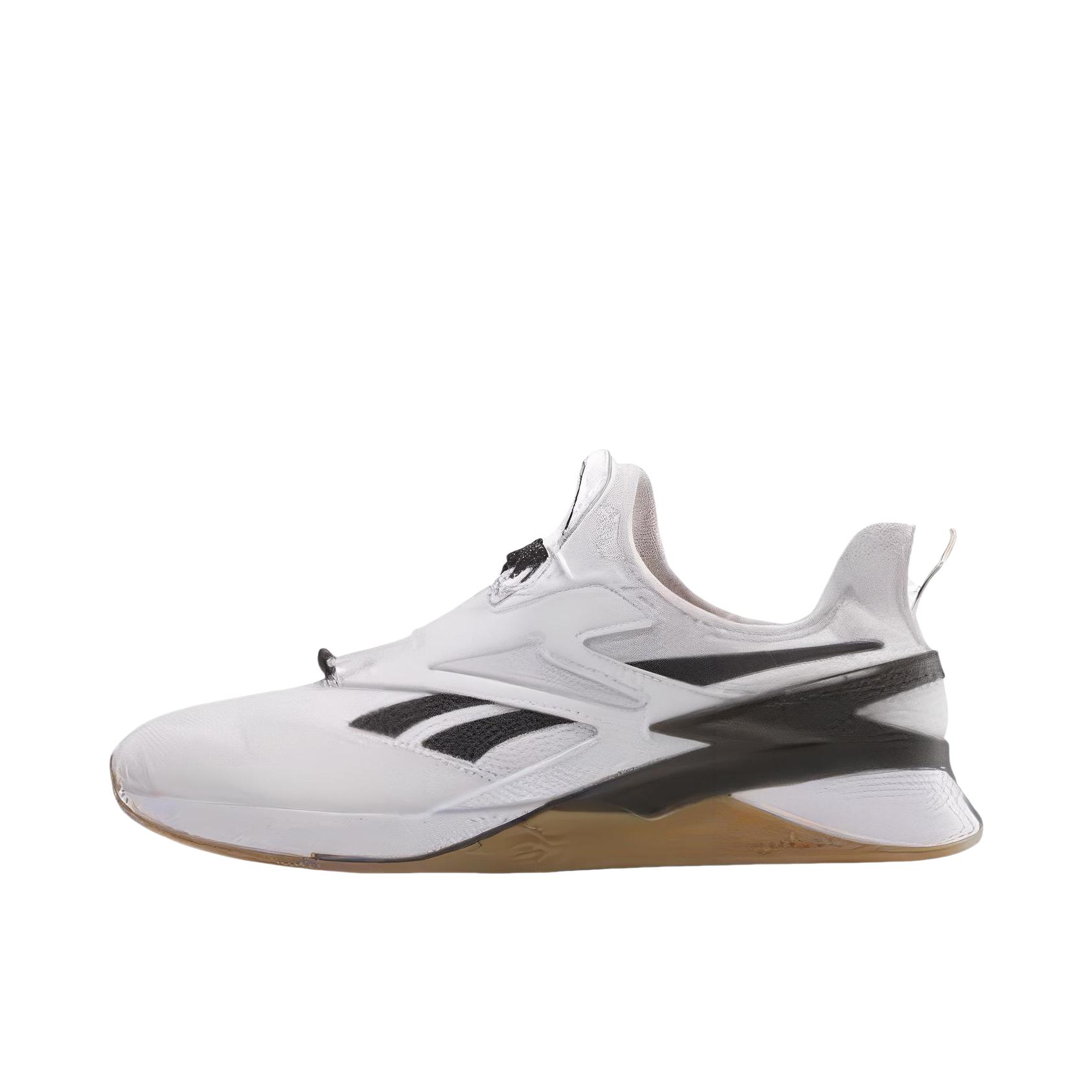 推荐商品：Reebok/锐步 Nano X3 减震防滑 舒适轻便 耐磨透气 不规则染 体能 百搭 力量训练 休闲运动 训练鞋 黑色/纯白色