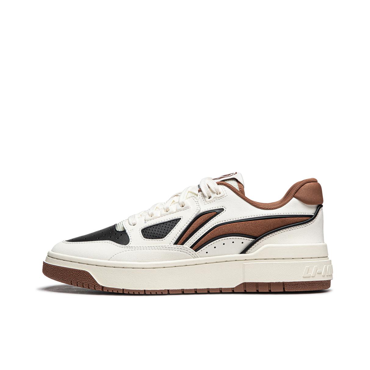 推荐商品：李宁 反伍 新秀Rookie 运动休闲鞋 系带低帮轻便透气防滑耐磨舒适百搭 米白色/黑色/摩卡棕