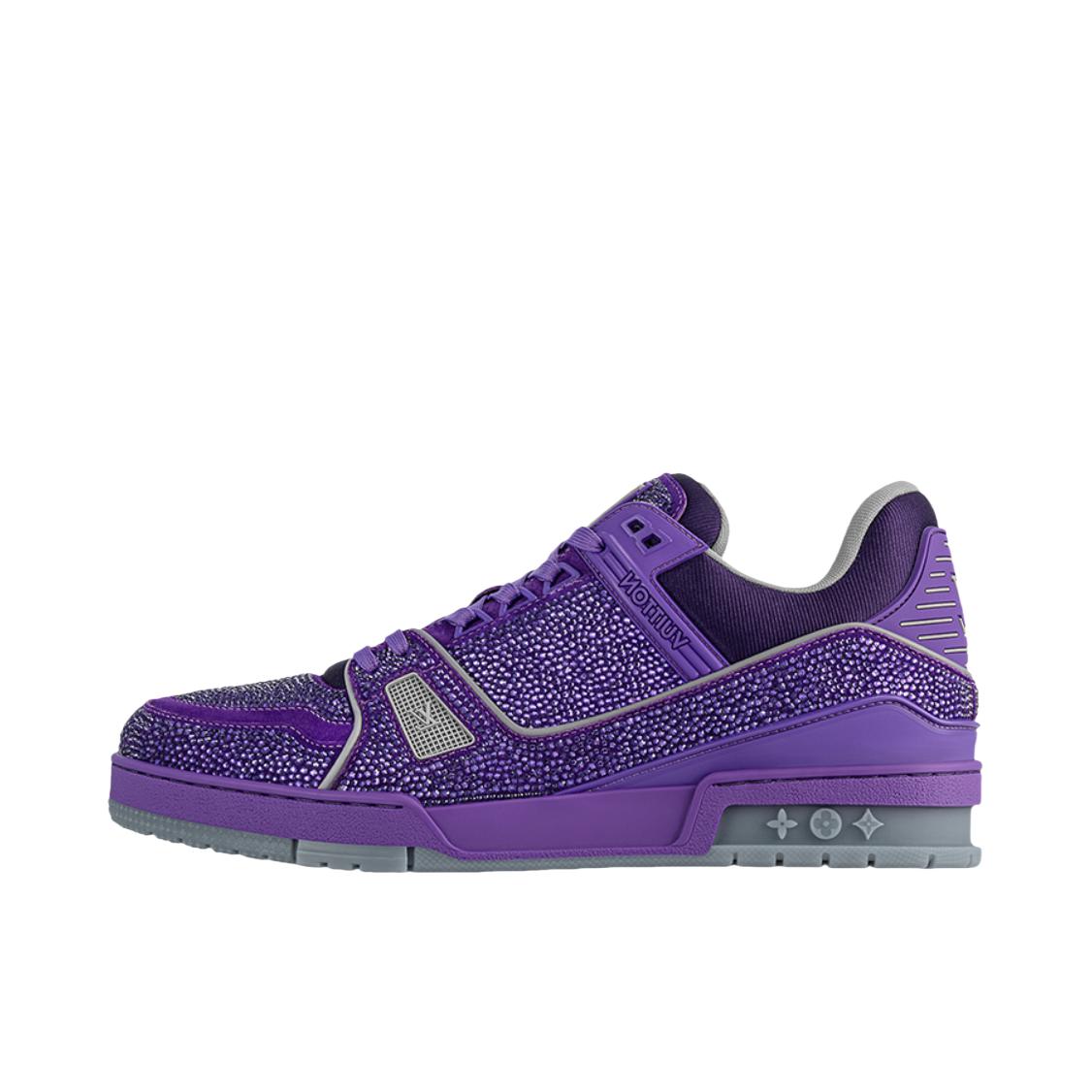 推荐商品：Louis Vuitton Trainer系列 时尚 牛皮 圆头 防滑 轻便 板鞋 紫色