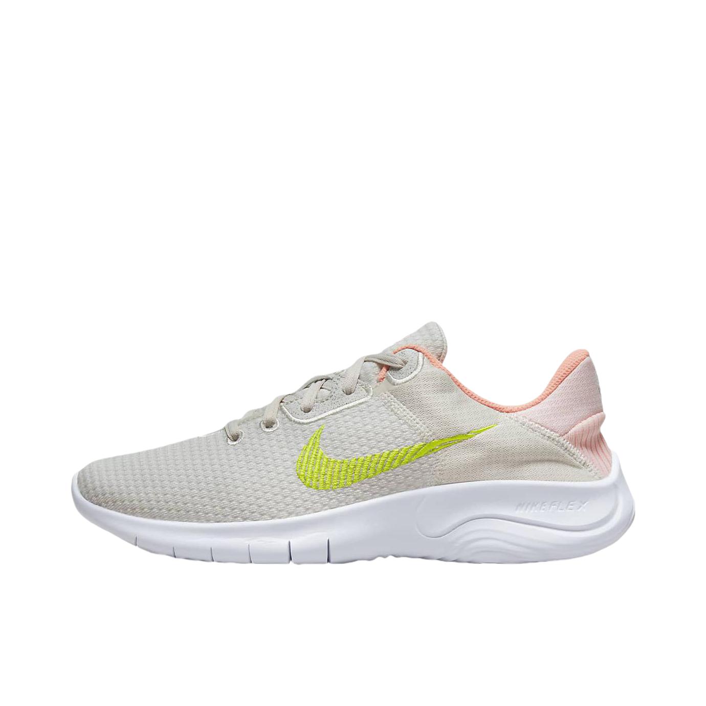 推荐商品：Nike Flex Experience RN 11 跑鞋 轻便缓震轻质织物支撑圆头 女款/米灰色/黄色