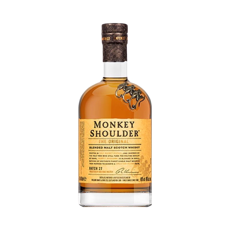 推荐商品：Monkey Shoulder 单一麦芽 700ml 40%vol 威士忌 裸瓶装 纯麦聚会轰趴原瓶