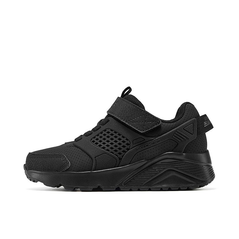 推荐商品：Skechers/斯凯奇 STREET 运动鞋儿童 复古厚底透气合成革 大童/全黑色